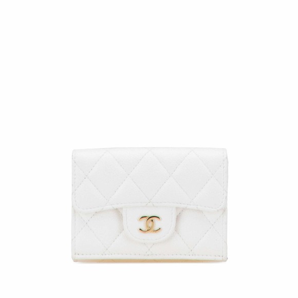 Pre-Loved Chanel CC Quilted Caviar Trifold Flap Wallet - Picture 1 of 12